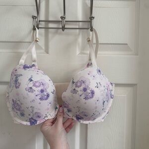 Victoria's Secret Floral Bra with Pink and Purple